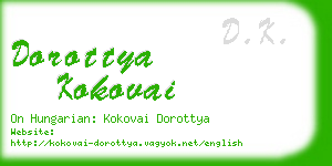 dorottya kokovai business card